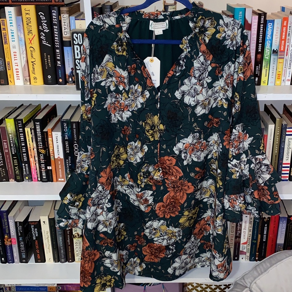 Hunter Green Floral Dress